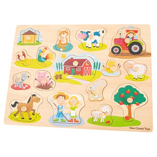 Peg Puzzle - Farm - 16 pieces - FSC® 100%-certified wood